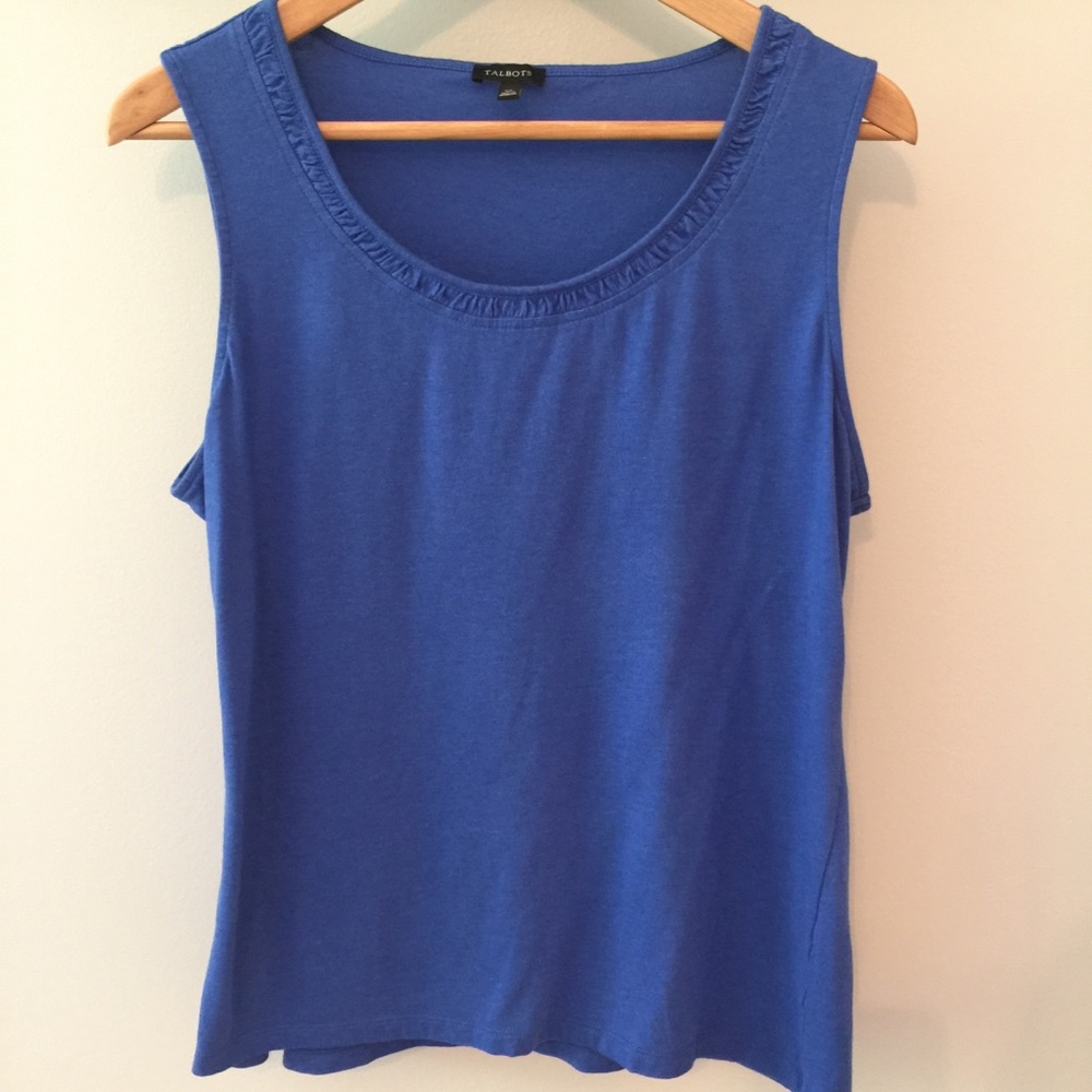 Talbots tank with runched neck detail, EUC, XL